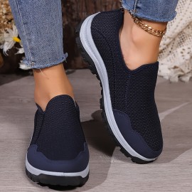 Women's Low Top Sports Shoes, Lightweight & Breathable Slip On Sneakers, Casual Outdoor Walking Trainers