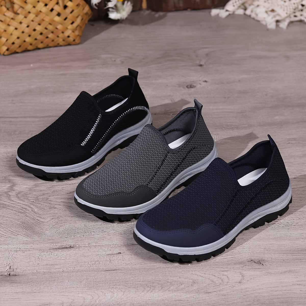 womens low top sports shoes lightweight breathable slip on sneakers casual outdoor walking trainers details 0